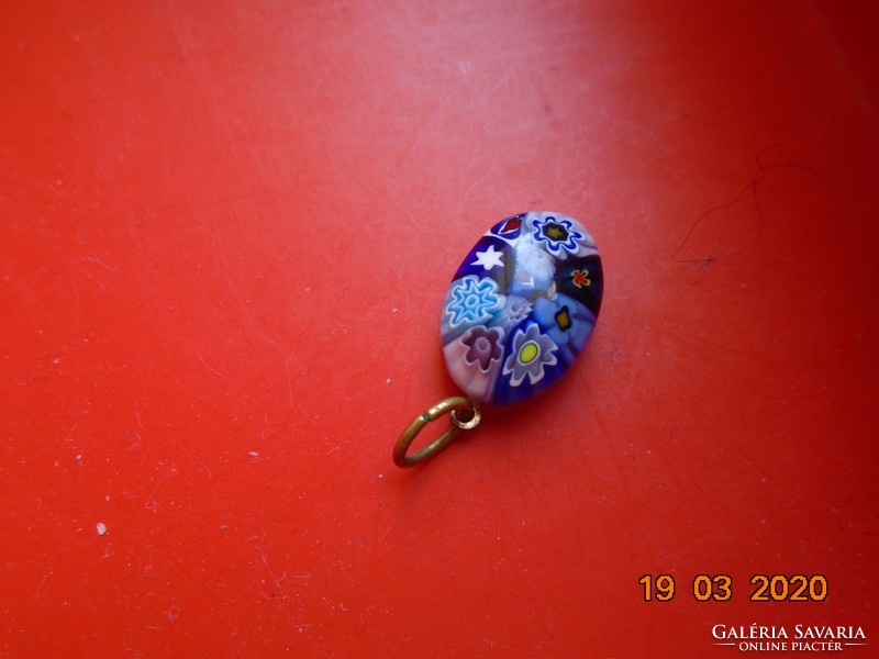 Murano millefiori vintage copper pendant