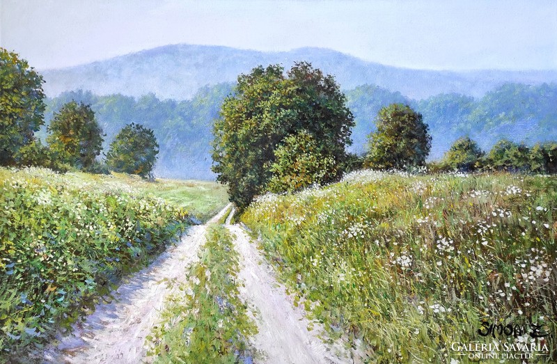 Zoltán Simon - summer landscape - oil on canvas