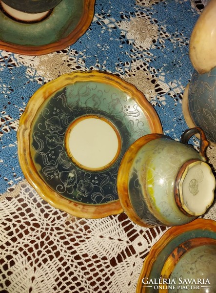 Antik KAHLA és Bavaria összeházasított különleges készítésű hibátlan porcelán teás készlet