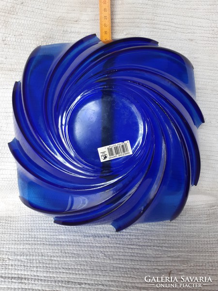 Blue decorative glass bowl, centerpiece