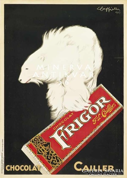 Csokoládé hirdetés, jegesmedve, Leonetto Cappiello. Vintage/antik reklám plakát reprint