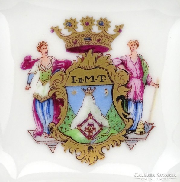 1D807 Régi Pécs címeres Zsolnay porcelán tálka