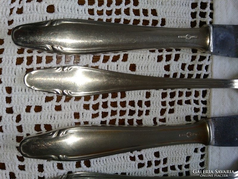 Antik Krupp Berndorf ill. Art Krupp alpakka kés és villa ,kis és nagy méret,evőeszköz készlet 30 db