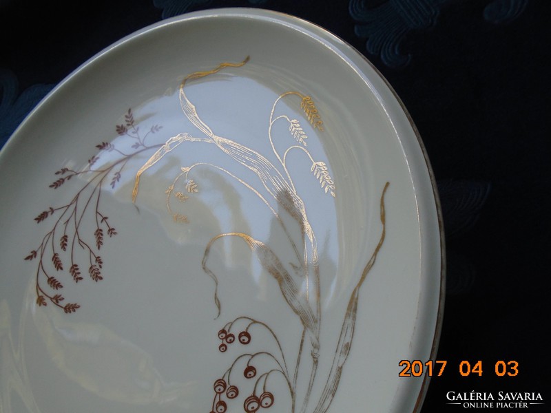 Giant antique gold plant pattern bowl 31 cm