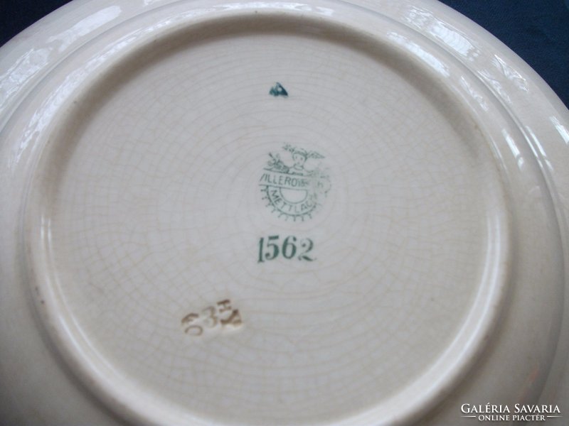1874 Villeroy&Boch mélynyomással is jelzett rózsás tányér 25x4 cm