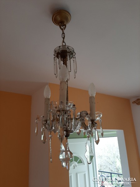 Kristàly chandelier original shape graceful piece 63 cm x 30 early 1900s.