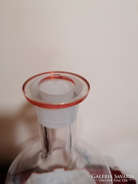 Retro boros üveg dugóval +  6 db pohár