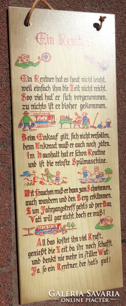 Funny pensioner greeting mural in German: ein rentner