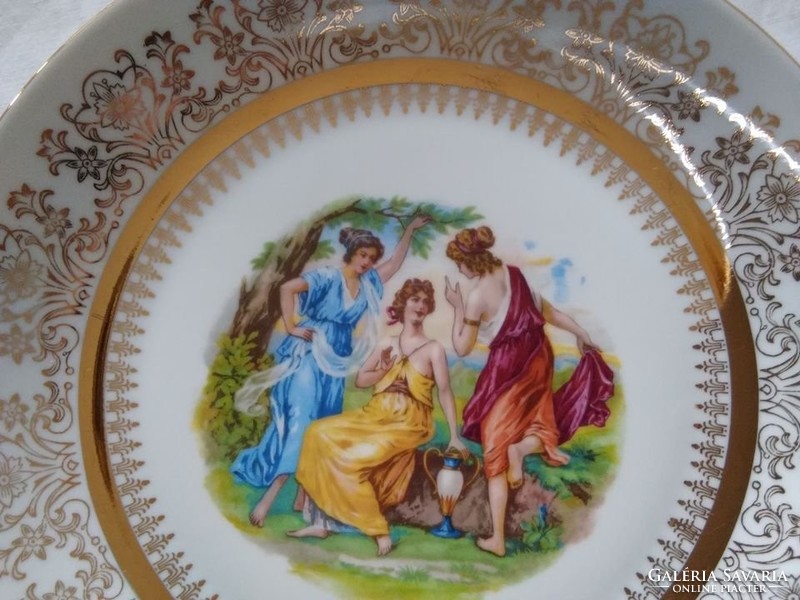 Régi Epiag jelenetes, aranyozott tányér