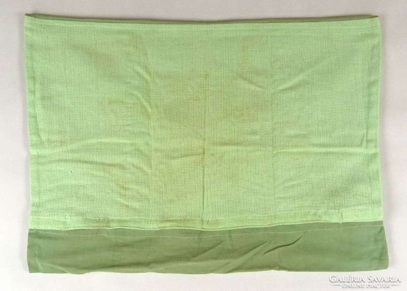 1C302 Hímzett zöld vászon párnahuzat 42 x 58 cm