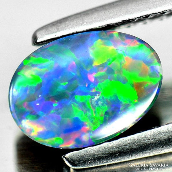 Genuine 100% natural Australian multi-color doublet opal gemstone 0.81ct (opaque) - rainbow iridescent.