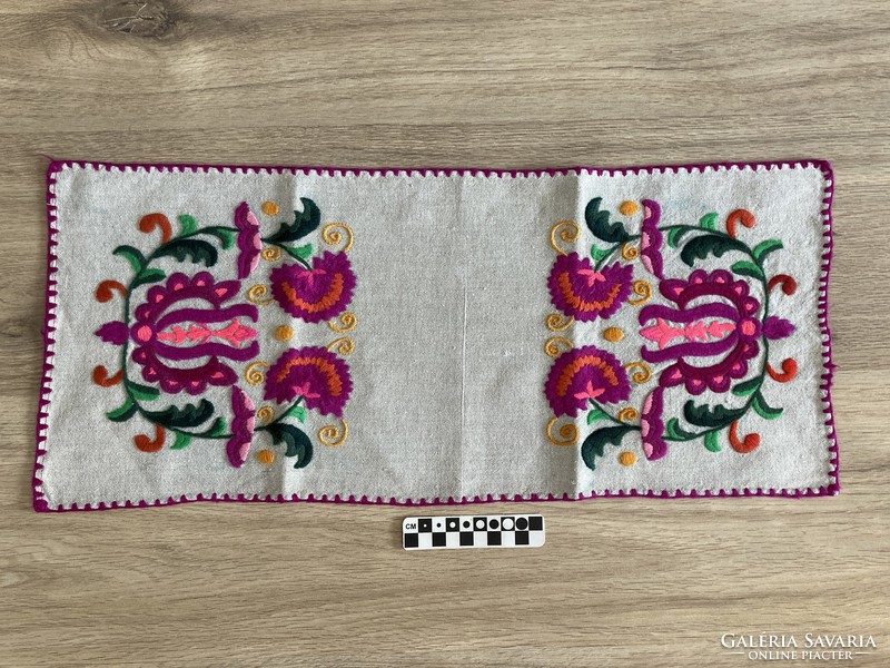 Linen embroidered tablecloth, runner