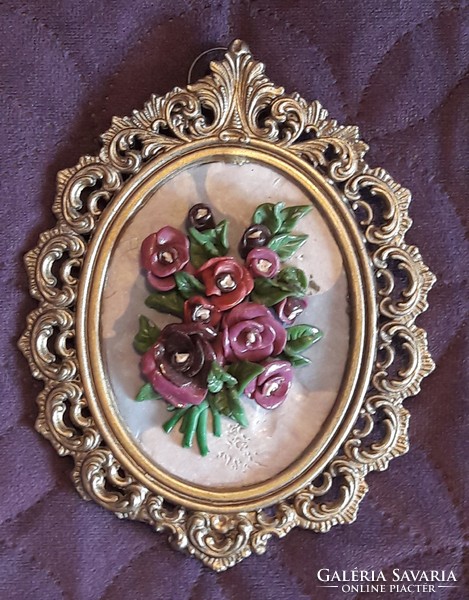 Mini picture with copper frame, wall decoration