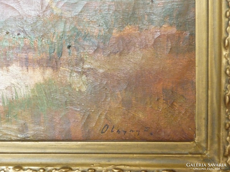 Eladó Olgyay Ferenc: Tehenek vízparton olajvászon festménye