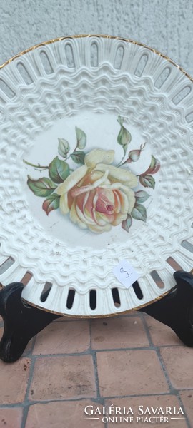 3 db Àttört gyönyörű rózsàs dísz tànyér kínáló Asztalközép fali tàl porcelán,viràgok