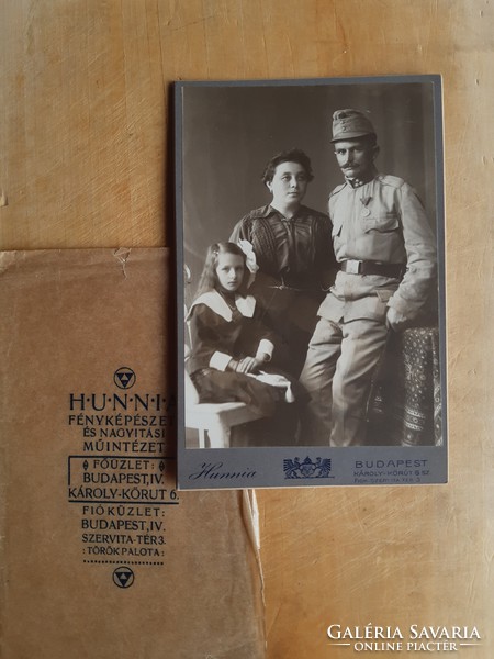 Hibátlan T1/2, budapesti fotó 1915,tokkal - katona, család, kitüntetés, "világháború emlékéül1915"