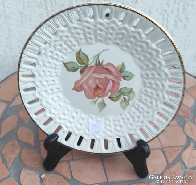 3 db Àttört gyönyörű rózsàs dísz tànyér kínáló Asztalközép fali tàl porcelán,viràgok