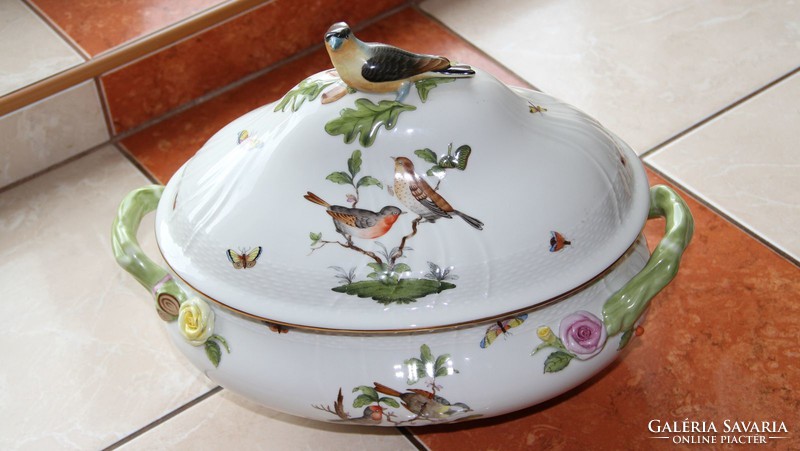 Herend rothschild 12-person birdcatch soup bowl