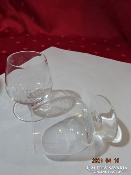 Tall cognac glass, two pieces, sold together. Its height is 5.5 cm. He has!