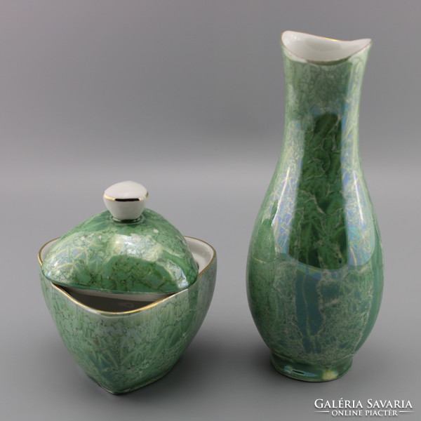 Porcelain vase and jewelry box set, vase and talisman box