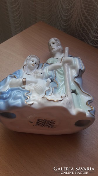 Bibliai jelenetet ábrázoló, porcelán asztali mécses tartó, jelzés nélkül, sérült állapotban