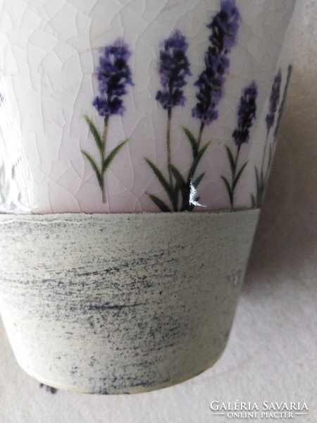 Lavender glazed ceramic pot