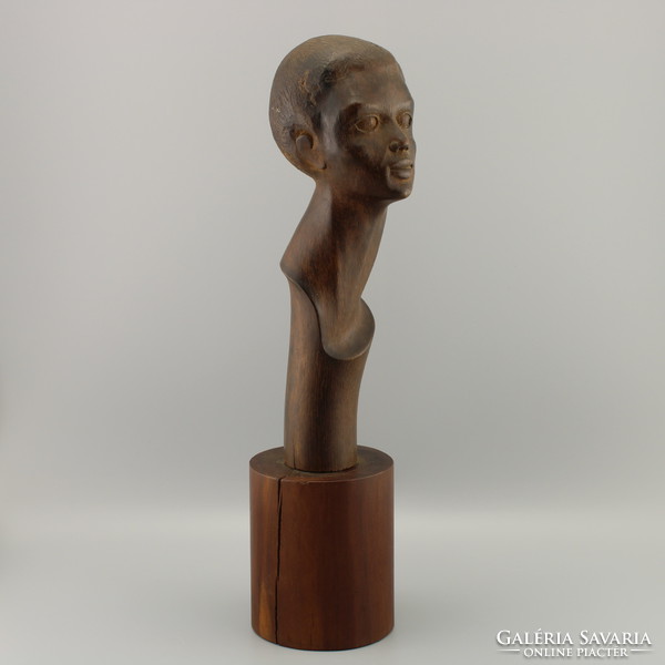 Carved wooden statue, vintage art statue