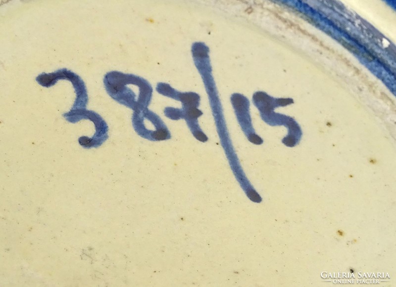 1D530 Régi Korondi kézzel festett fedeles cserépedény néprajzi tárgy