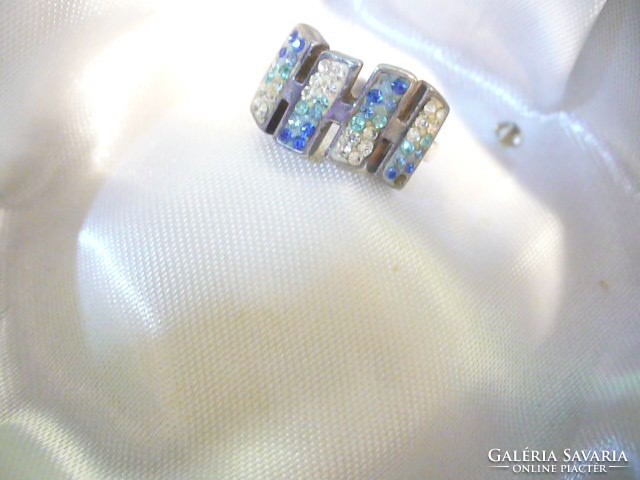 Ezüst kék köves szépséges gyűrű