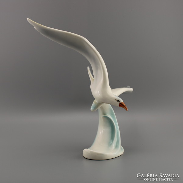 Sirály porcelán figura, Albatross, Vintage madár figura