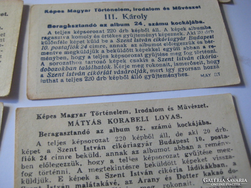 Képes Magyar Történelem , Irodalom és Művészet  beragasztható album képei  1930