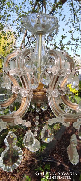 Beautiful crystal, glass chandelier antique, Maria Theresa style