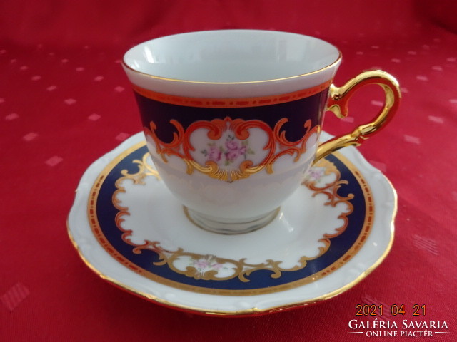 Czechoslovak porcelain antique coffee cup + placemat, czecho brand. He has!