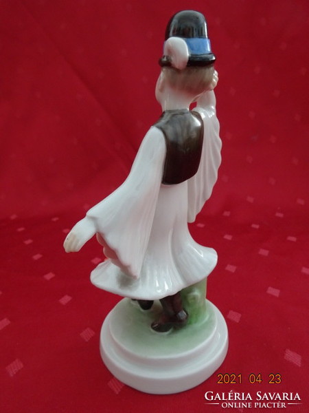 Herend porcelain figurine, a folk dancer boy, height 15.5 cm. He has!