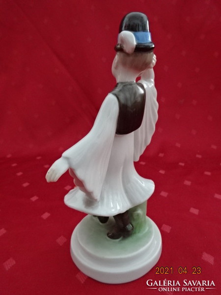 Herend porcelain figurine, a folk dancer boy, height 15.5 cm. He has!