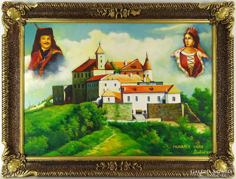 1D954 Dobai : Munkács vára - II. Rákóczi Ferenc és édesanyja, Zrínyi Ilona portréjával