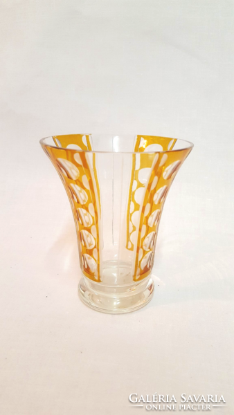 Biedermeier pohár Hántolt üveg, XIX. sz. - 01549