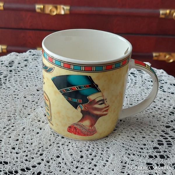Egyptian original ceramic cup, mug, marked, with a beautiful pattern, flawless