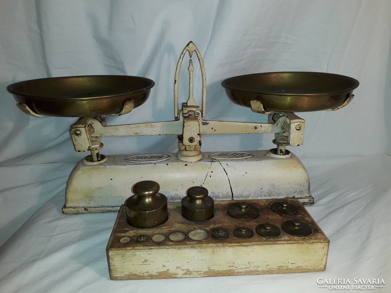 Price drop roughly !!! Vantik herzog copper tray scale + set of weights marked original