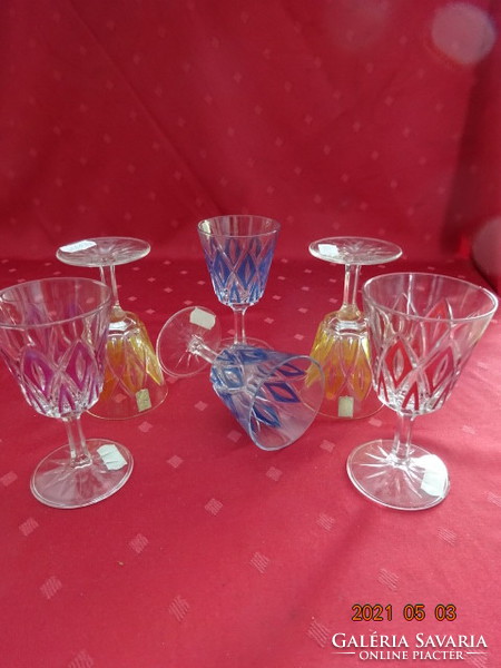 French crystal colored glass, six pieces of red wine. Vmc reim. He has!