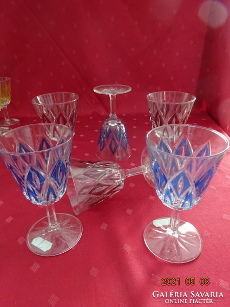 French crystal colored glass glasses, six pieces for sale, white wine. He has!