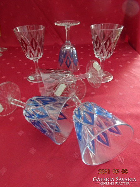 French crystal colored glass glasses, six pieces for sale, white wine. He has!