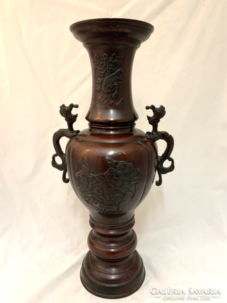 XIX. századi nagyméretű Japán váza , bronz - 03641
