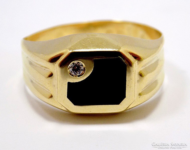Stony gold seal ring (zal-au98099)