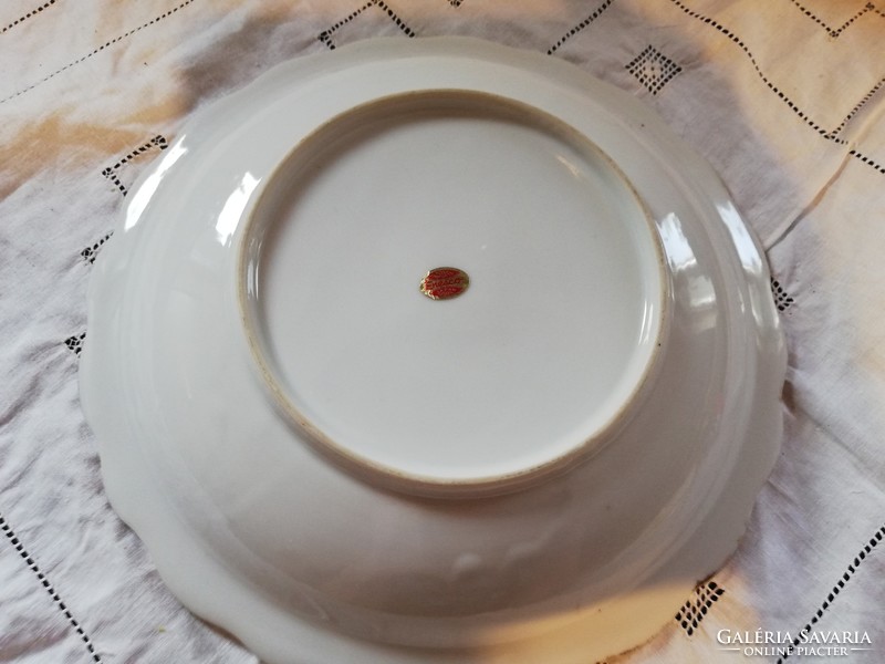 Eladó porcelán japán kézzel festett aranyozott gyümölcs mintás kínáló tál!