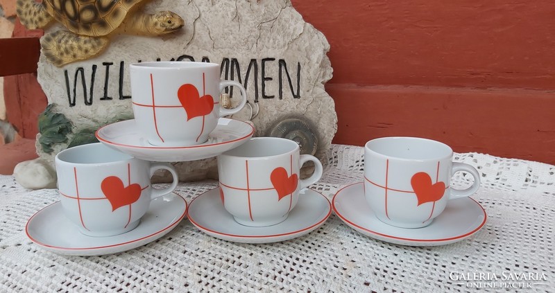 Alföldi heart-shaped heart 4 coffee cups set cup nostalgia pieces