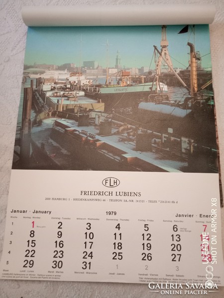 Gyönyörű újszerű 1979-es Friedrich Lubiens Hamburg naptár
