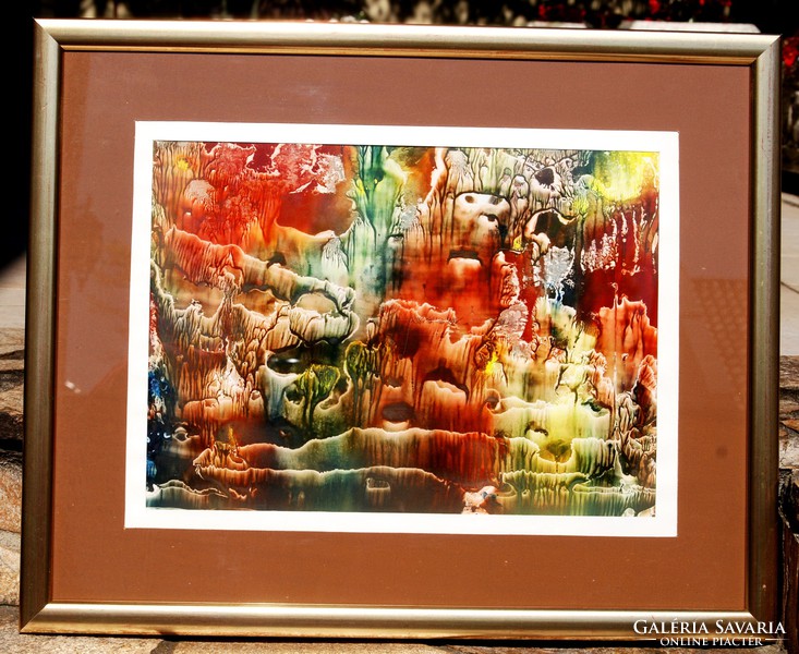 O.Z .: Zuhatag, 1993 - abstract painting, framed