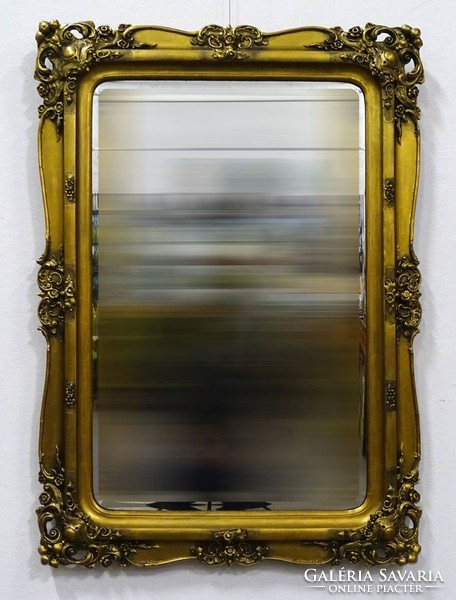 1E355 Antik nagyméretű aranyozott tükör 112.5 x 81 cm