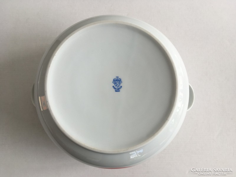 Retro, vintage Alföldi porcelán Bella, menza mintás, leveses tál